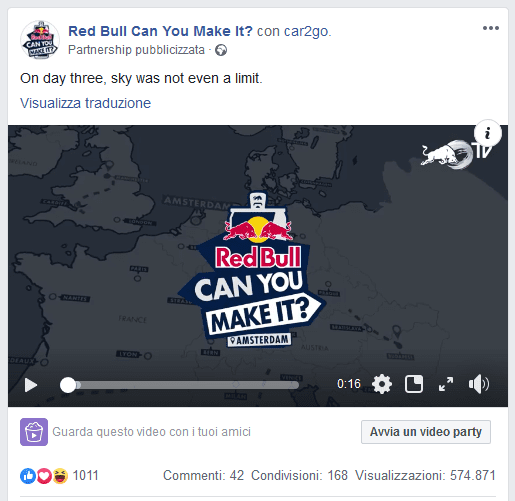 idea di contest su Facebook: Red Bull Can You Make It?
